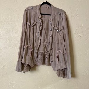 Totally Unique Linen Military Jacket